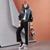 Autumn Relaxed Mosaic Denim & Leather Jacket