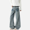 Bamboo Striped Faded Bell Leg Denim