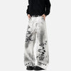 Western Style Faded Music Printting Denim