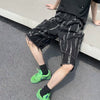 Mens Dark Torn Black Denim Shorts