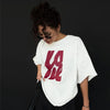 Millennium Russian Style Letter Patterned Easy-Fit Cotton T-Shirt
