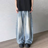 Heritage Rinse Blue Textured Wide Denim
