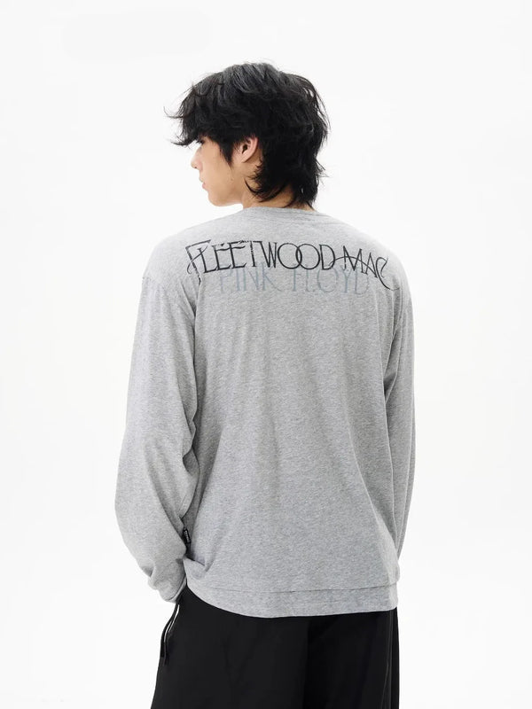 Archive Patterned Long Sleeve Hip Hop T-Shirt alternatif görünüm