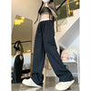 Vintage Wide Leg Ekose Jogger, yan görünüm — Navra Wear