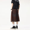 Insulated Sleek Brown Rinse Wide Leg Denim Shorts