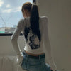 Slim Sleeve Long Back Mesh T-Shirt