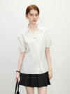 Clean White V-Neck Short Sleeve Top