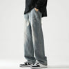 Faded Denim Drawstring Relaxed Bell Leg Denim
