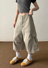 2000s 90s Style Oversized Utility Denim Shorts