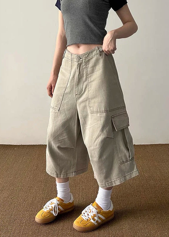 2000s 90s Style Oversized Utility Denim Shorts alternatif görünüm