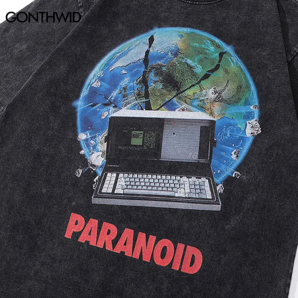 Revival Aged Artwork Print Big-Silhouette T-Shirt alternatif görünüm