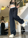 Vintage Wide Leg Ekose Jogger, detay görünüm — Navra Wear
