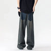 Classic Western Torn Faded Wide Denim