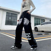 Streertwear Black Stellar Print High Denim