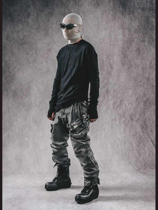 Obsidian Midnight Slim Fit Cotton Long Sleeve T-Shirt alternatif görünüm