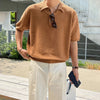 Heritage Soft-Touch Faded Era Knitted Sport-Collar Weekend T-Shirt