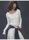 Trim Lace Spicy Women Long Sleeve T-Shirt