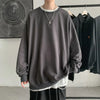 Mono-Color Color Drop-Shoulder Long Sleeve T-Shirt