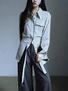 Stripe Panel Vintage Elegant Blouse