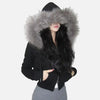 Plush Mixed Zip Hoodie