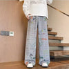Graffiti Print Wide-Leg