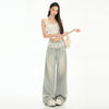 Classic Comfortable Tie-Edged High Waisted Denim