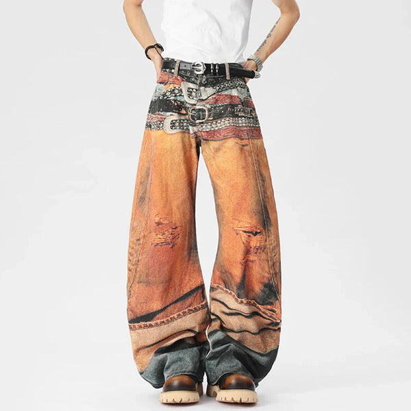 Original Pattern Relaxed Relaxed Bell Leg Denim
