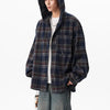 Plaid Drawstring Hood Easy Shirt
