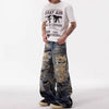 Classic 3D Printed Sleek Torn Bell Leg Denim