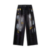 Graphic Color Printed Sleek Faded Denim