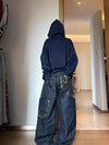 Western Style Blue Relaxed Classic Bell Leg Denim