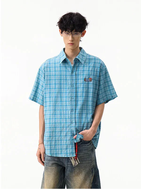 Breezy Plaid Casual Summer Short Top alternatif görünüm