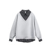 Çizgili Oversize Sweatshirt, yakın çekim — Navra Wear