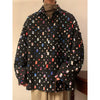 Mens Colorful Plaid Oversized Casual Top
