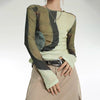 Cyber Turn-Of-Era Collage-Cut Grit-Style Cut-Short T-Shirt