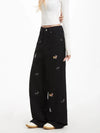 Sleek Heritage Western Puppy Stitched Wide Denim