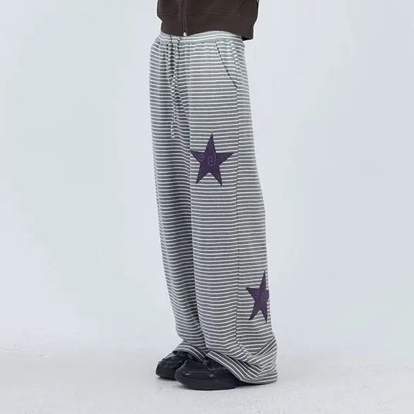 Wide Leg Yıldız Baskılı Jogger, önden görünüm — Navra Wear