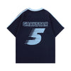 Vibrant Stamped Double Sided Short Sleeve V-Neck T-Shirt