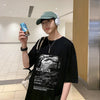 Street-Culture Oversized Obsidian Print T-Shirt