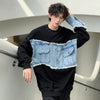 Denim Crossover Sweatshirt