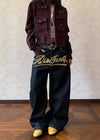 2000s Seoul Style Letter Print Denim