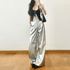 Silver Hip-Hop Leather Trousers