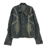 Elegant Pintuck Stitch Batik Denim Jacket