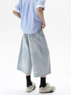 Effortless Versatile Cropped Wide Leg Denim Shorts
