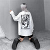 Big-Silhouette K-Wave Style Otaku-Style Print Long Sleeve T-Shirt