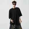 Iced Button Design Block-Color Color Round T-Shirt