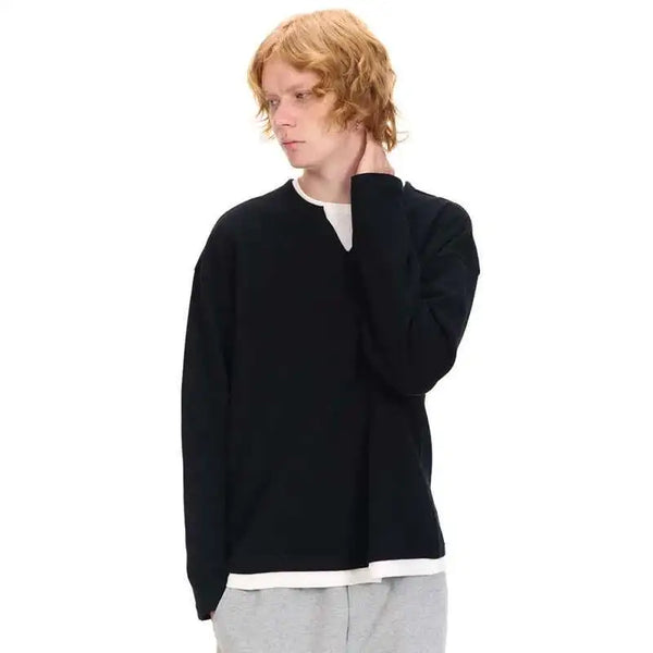Men Chic Stars-Spangled Long Sleeve T-Shirt alternatif görünüm