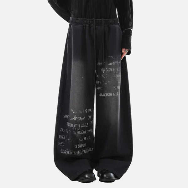 Harf Baskılı Beli Lastikli Jogger, önden görünüm — Navra Wear