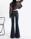 Women Classic High Waisted Bell Denim