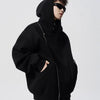 Asymmetric Double Zip Hood
